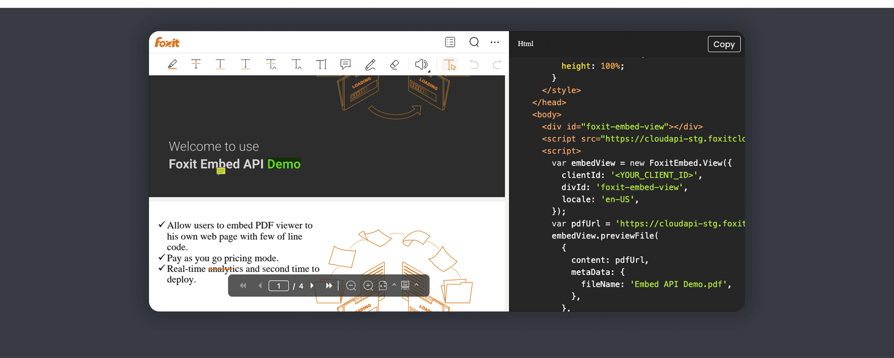 foxit embed API demo