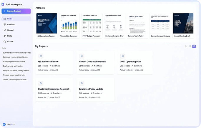 A multi-document question answered in Workspace with citations to the source documents
