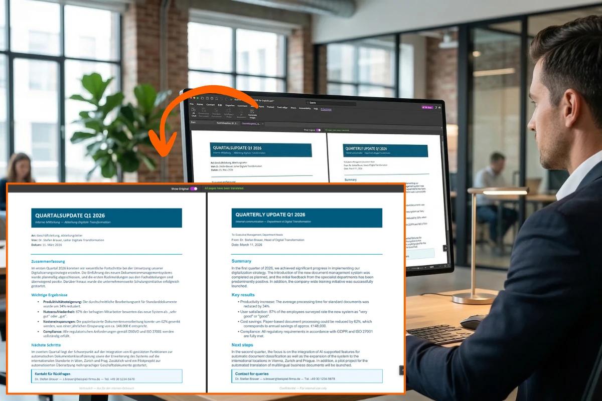 Global document translation with Foxit PDF Editor