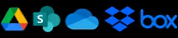 Google Drive, SharePoint, OneDrive, Dropbox, Box