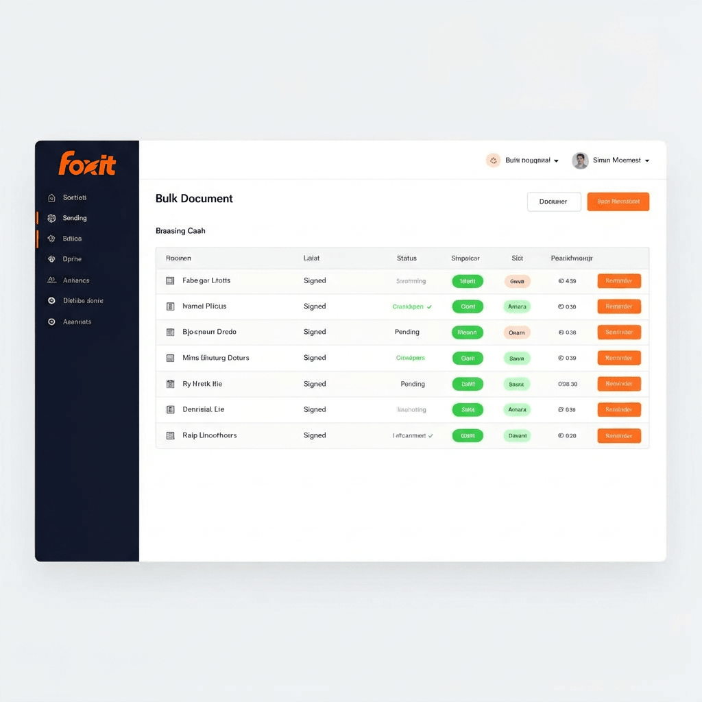 Panel de seguimiento de envíos masivos de Foxit eSign