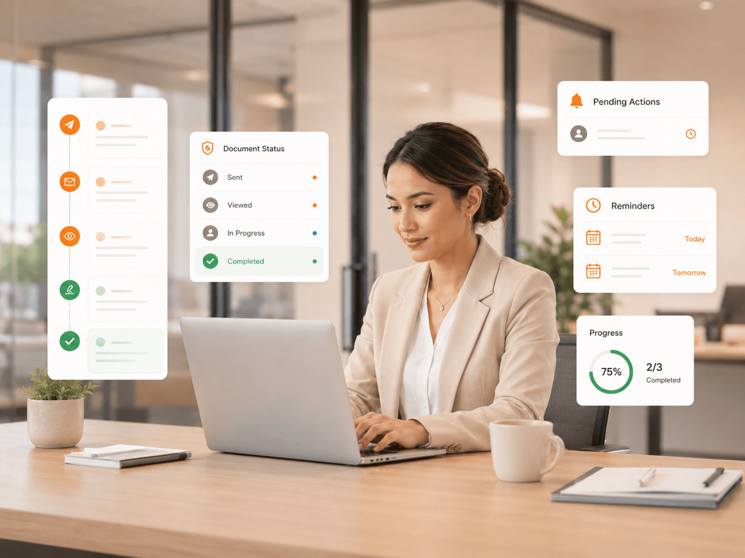 Foxit eSign document tracking dashboard