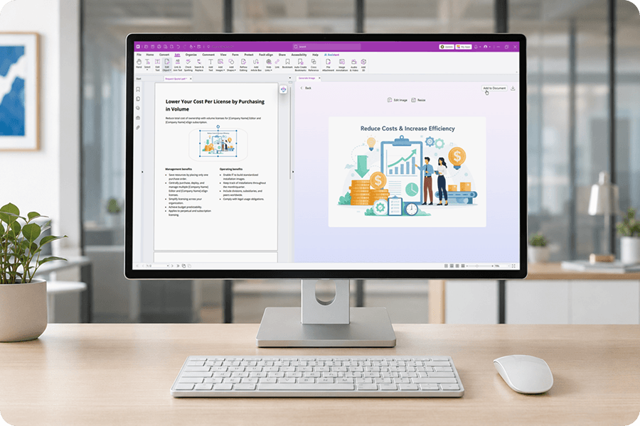 Interface de inserção no documento mostrando posicionamento da imagem e controles de redimensionamento
