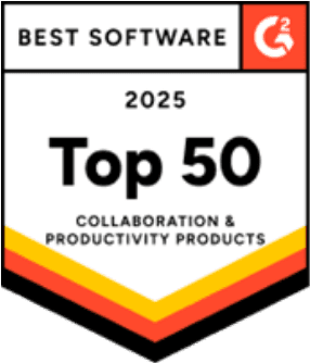 G2 Best Software 2025 — Top 50 Collaboration and Productivity Products