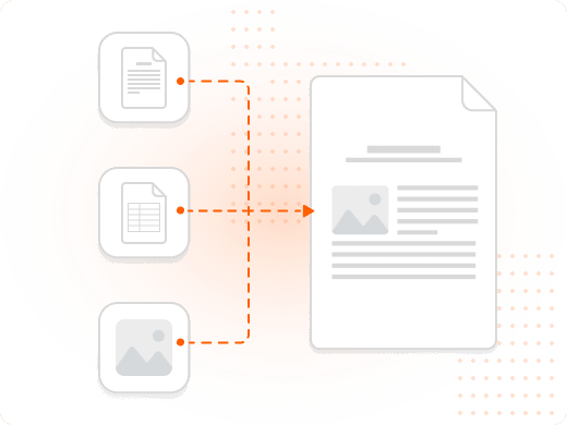 Word, Excel, and image files all converted into a consistent PDF format