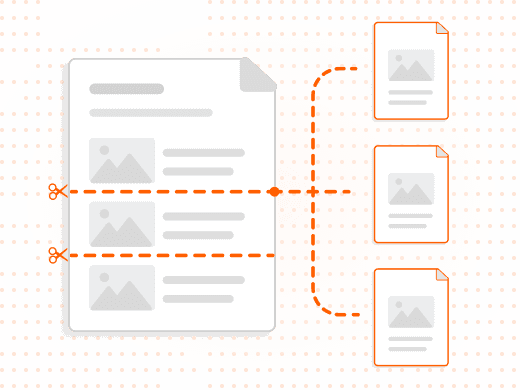 A large PDF dividing into smaller files by chapter or section
