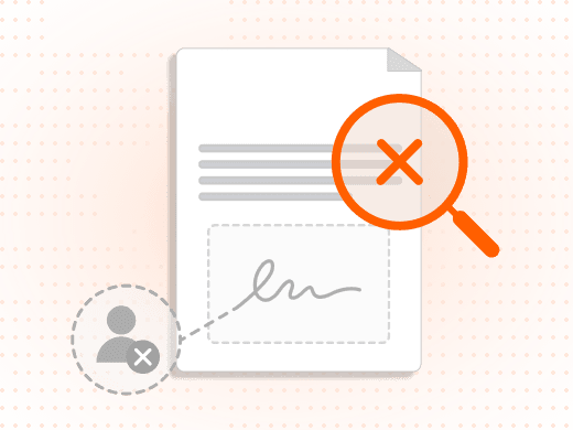 An inserted signature image with no audit trail or identity verification flagged as insufficient