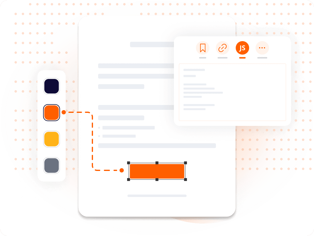 A styled 'Next Section' button triggering a page navigation action