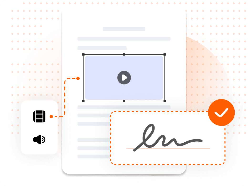 An embedded training video and a signature field inside an interactive PDF