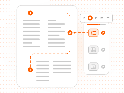Reading order tool correcting a multi-column PDF layout