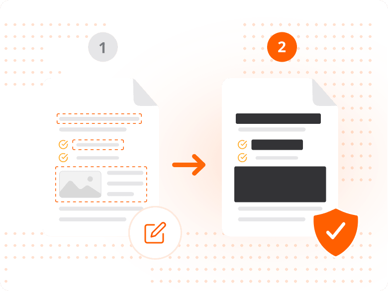Redaction marks being applied and then permanently deleting content from a document