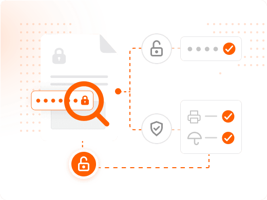 Reviewing PDF security settings before removing a password.