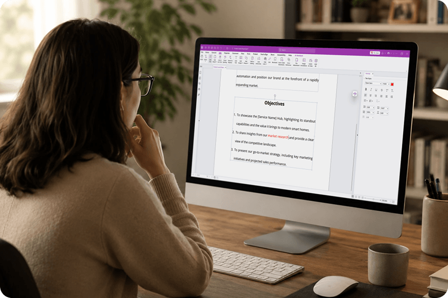 Tekstbewerkingsinterface met alineadoorloop en opmaakopties