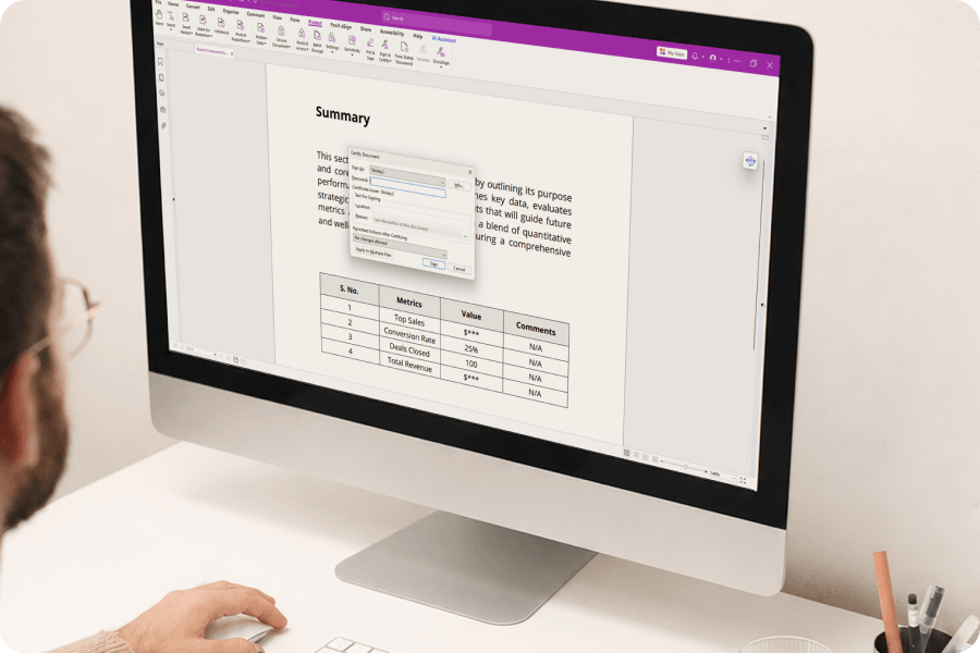Interface de certificação de documentos