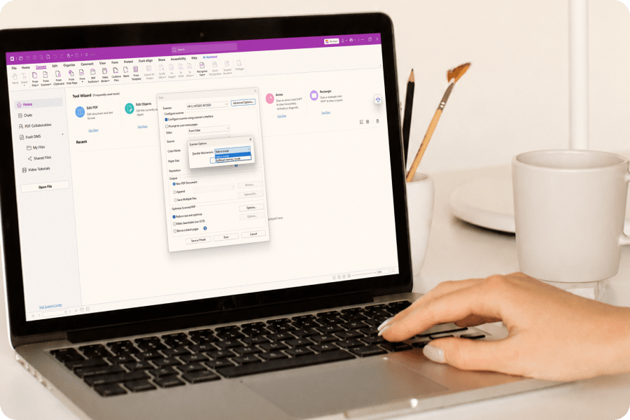 Integração de scanner com o Foxit PDF Editor