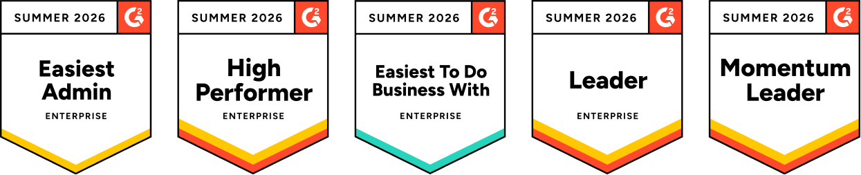 G2 Summer 2026 Easiest Admin, High Performer, Easiest To Do Business With, Leader, and Momentum Leader badges
