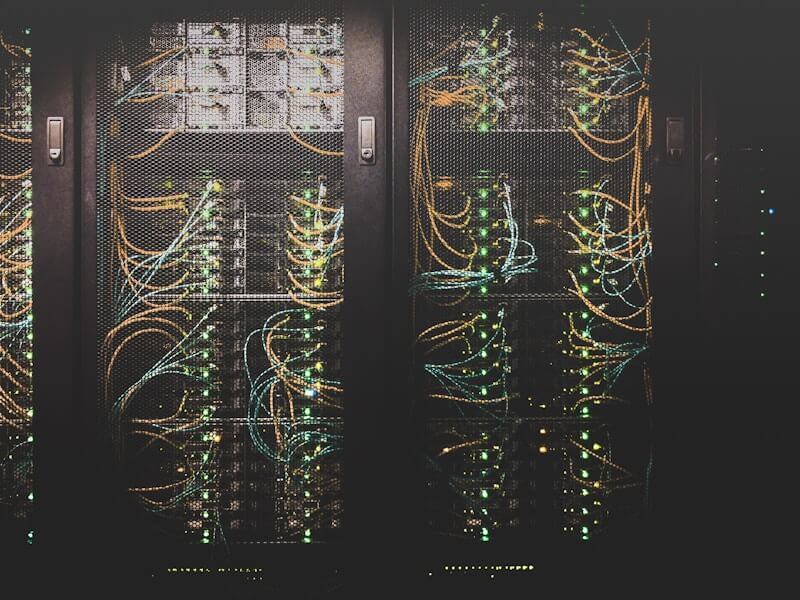 Technology and encryption concept with secure connections
