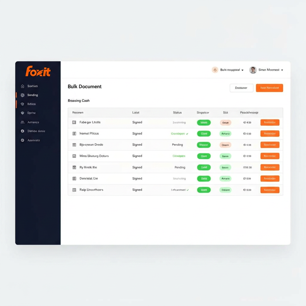 Foxit eSign bulk send tracking dashboard