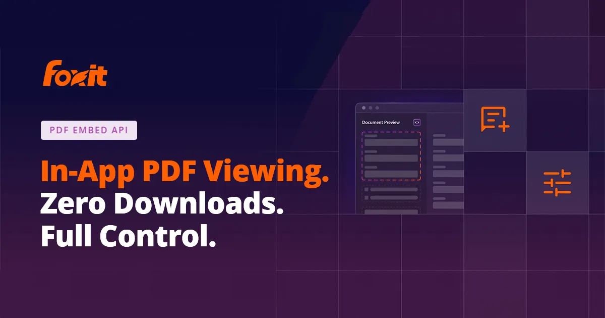 Secure In-App PDF Embed API for Fast Document Viewing | Foxit