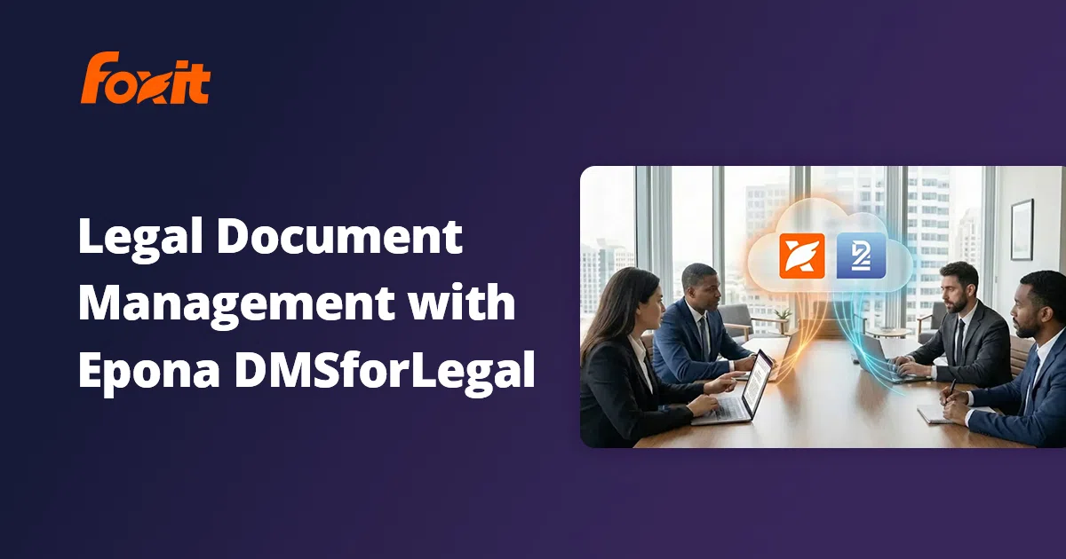 DMSforLegal Integration | Foxit PDF Editor