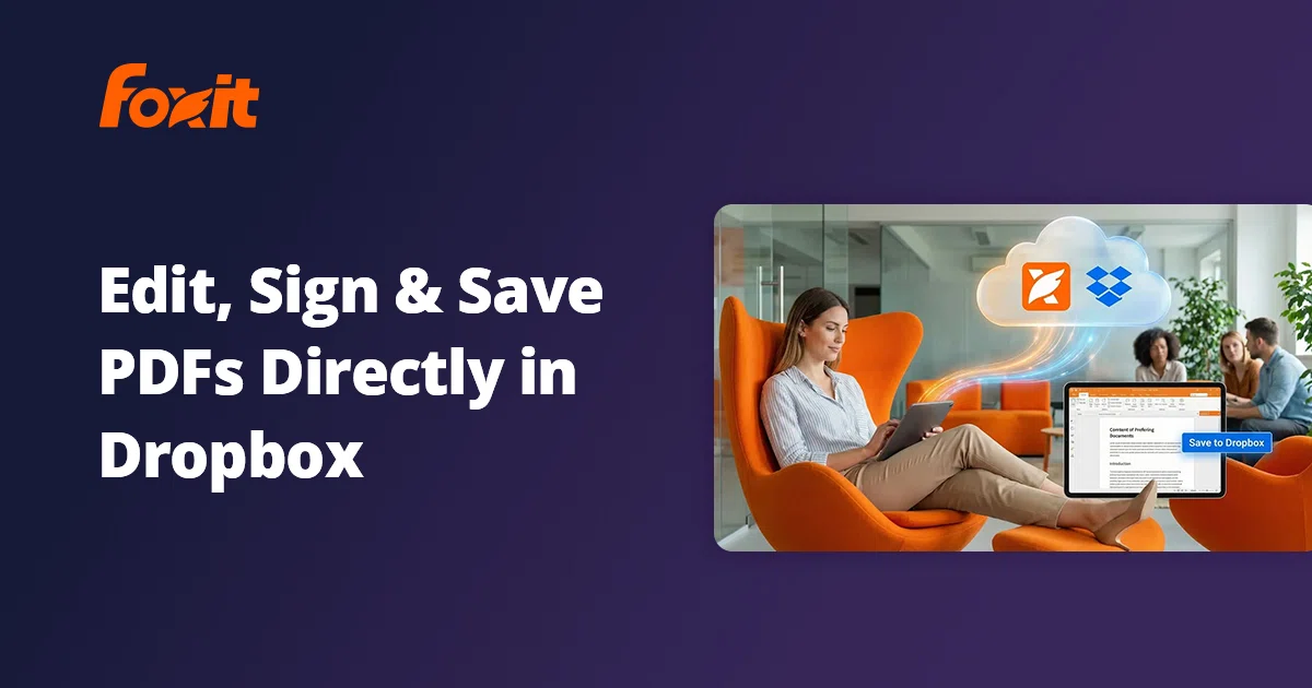 Dropbox Integration | Foxit PDF Editor