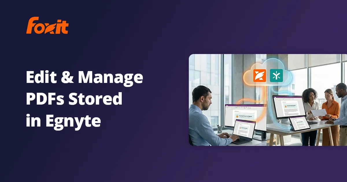 Egnyte Integration | Foxit PDF Editor