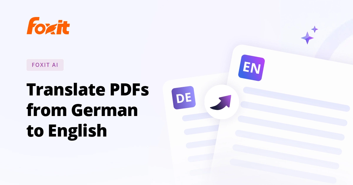 Translate German PDF to English | Foxit PDF Editor