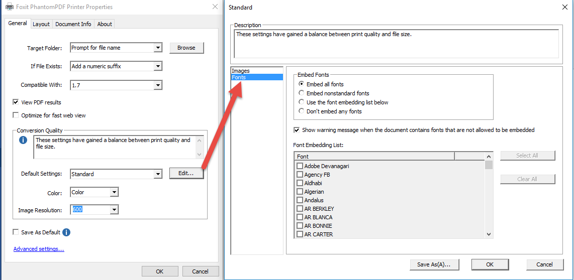 Embedding Fonts in PDFs