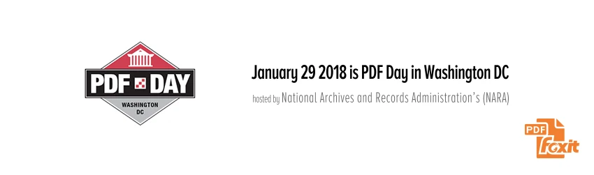 Get ready for PDF Day in Washington DC, January 29 2018