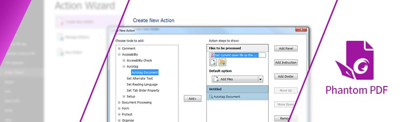 Use Action Wizard to automatically make PDFs 508 compliant