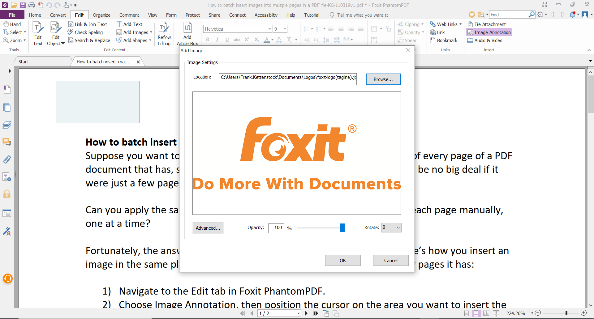 foxit editor error box