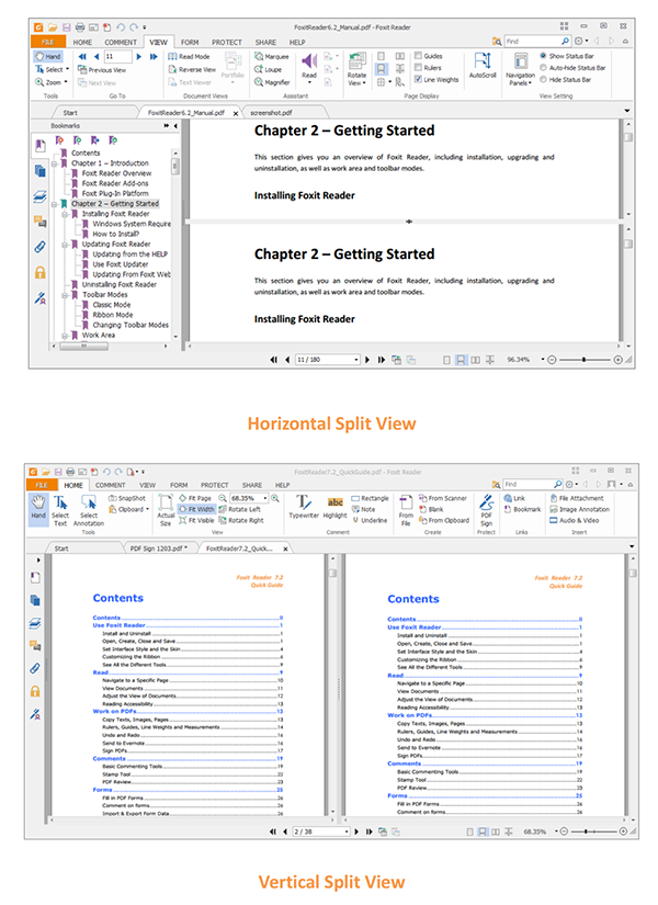 2 pages in single window foxit pdf reader