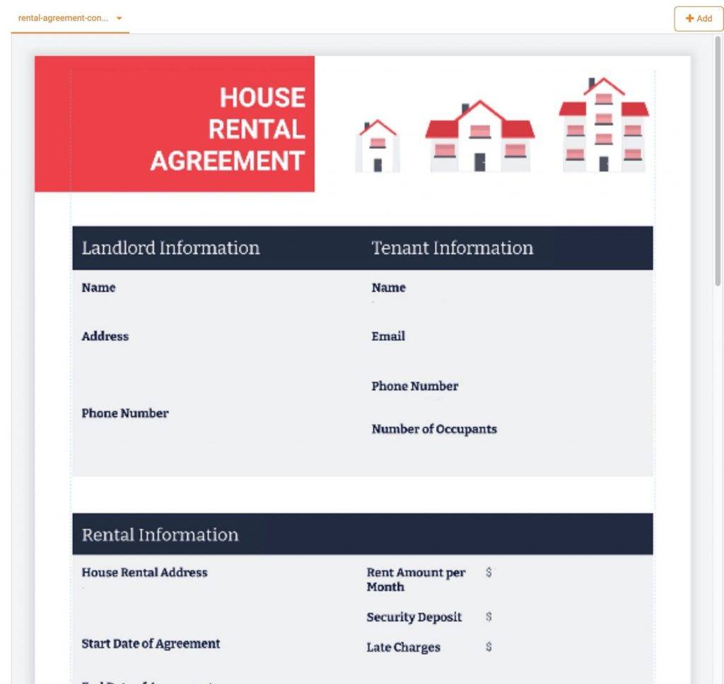 House rental agreement example