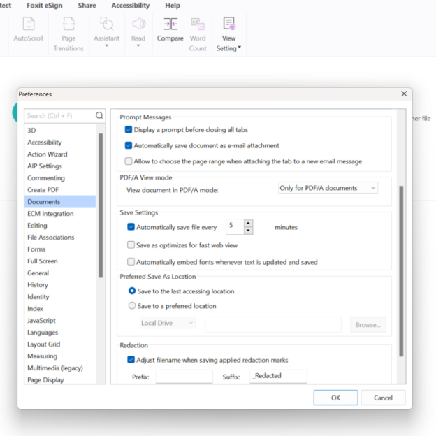 Timesaving Save Settings in Foxit PDF Editor | Foxit