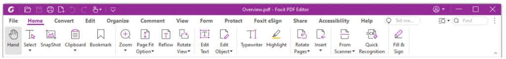 Foxit PDF Editor Ribbon
