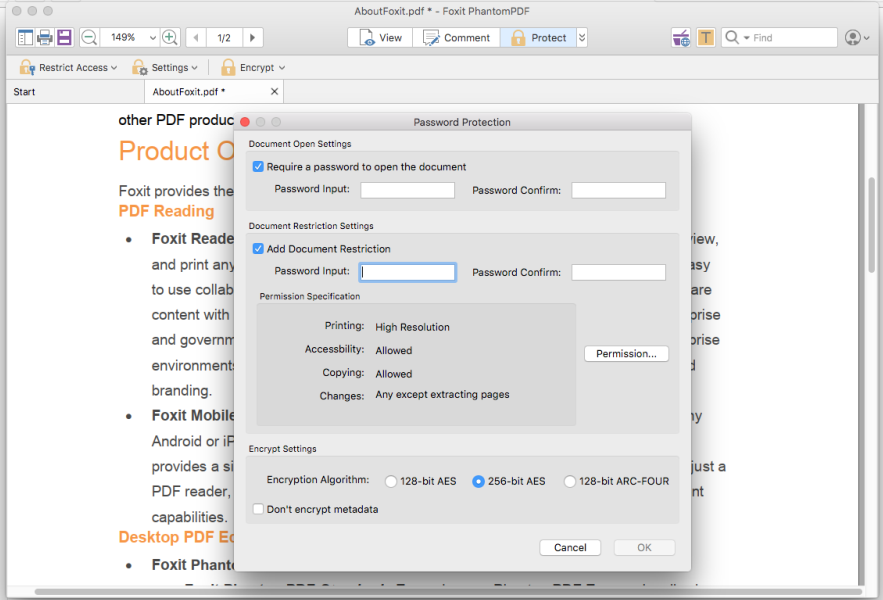 Protect PDF with Document Encryption